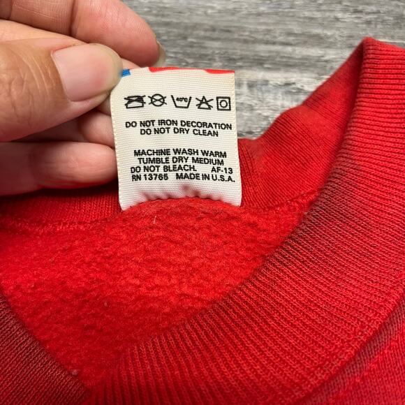 Vintage 90s Hard Rock Cafe Los Angeles Red Mens Small Crewneck Sweatshirt USA‎ - Picture 5 of 10